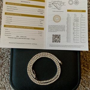 Brand New 18 Inch Moissanite Tennis Chain 13.8 CTW